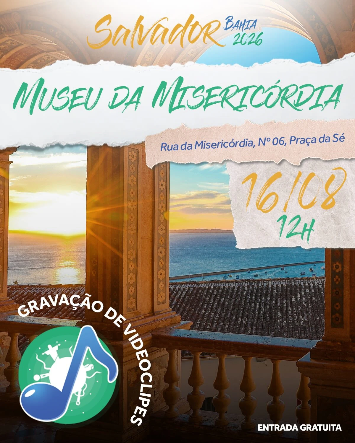Museu da Misericórdia recebe concerto aberto ao público neste domingo (16)